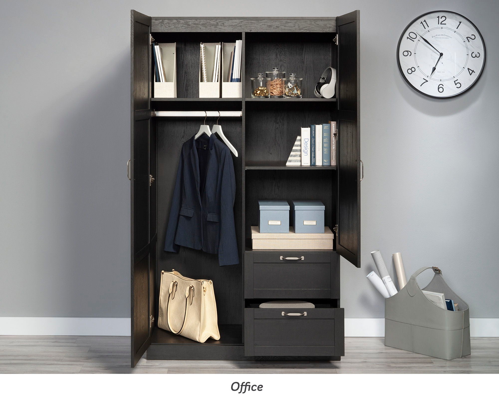 Wardrobe Storage Cabinet in Raven Oak