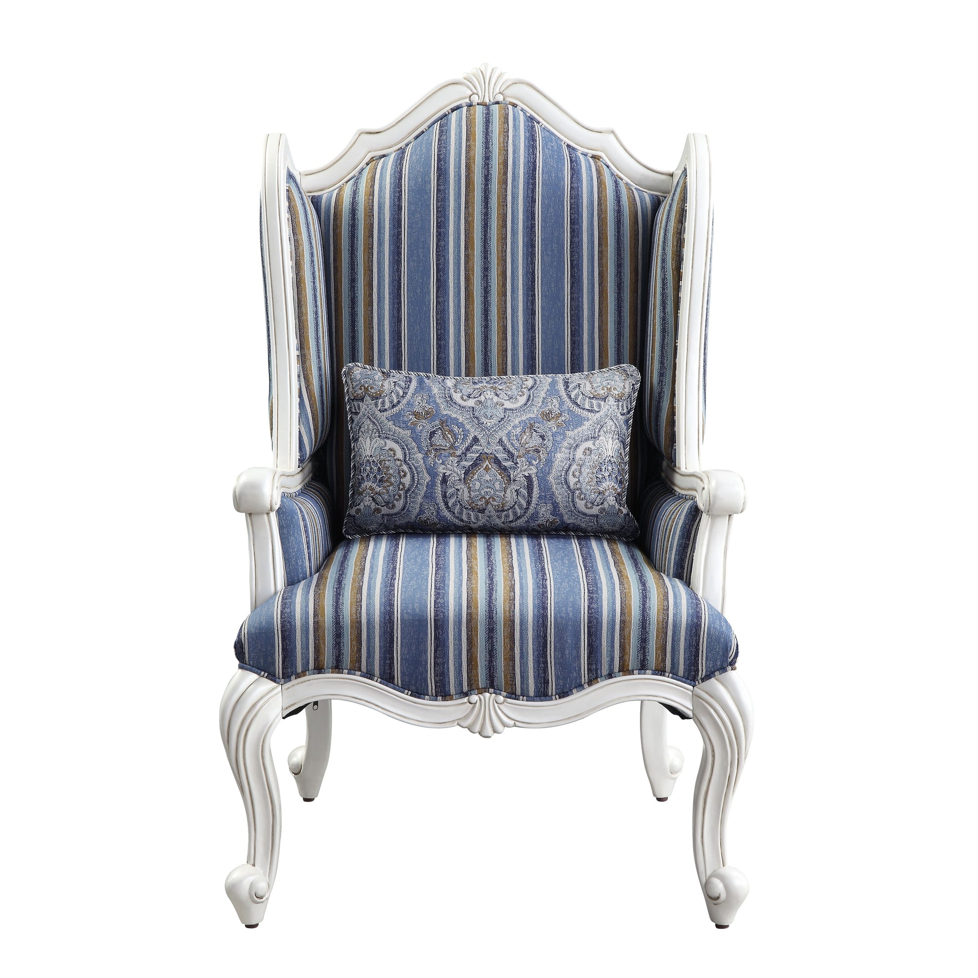 ACME Ciddrenar - Chair - Fabric & White Finish | Meri Furniture