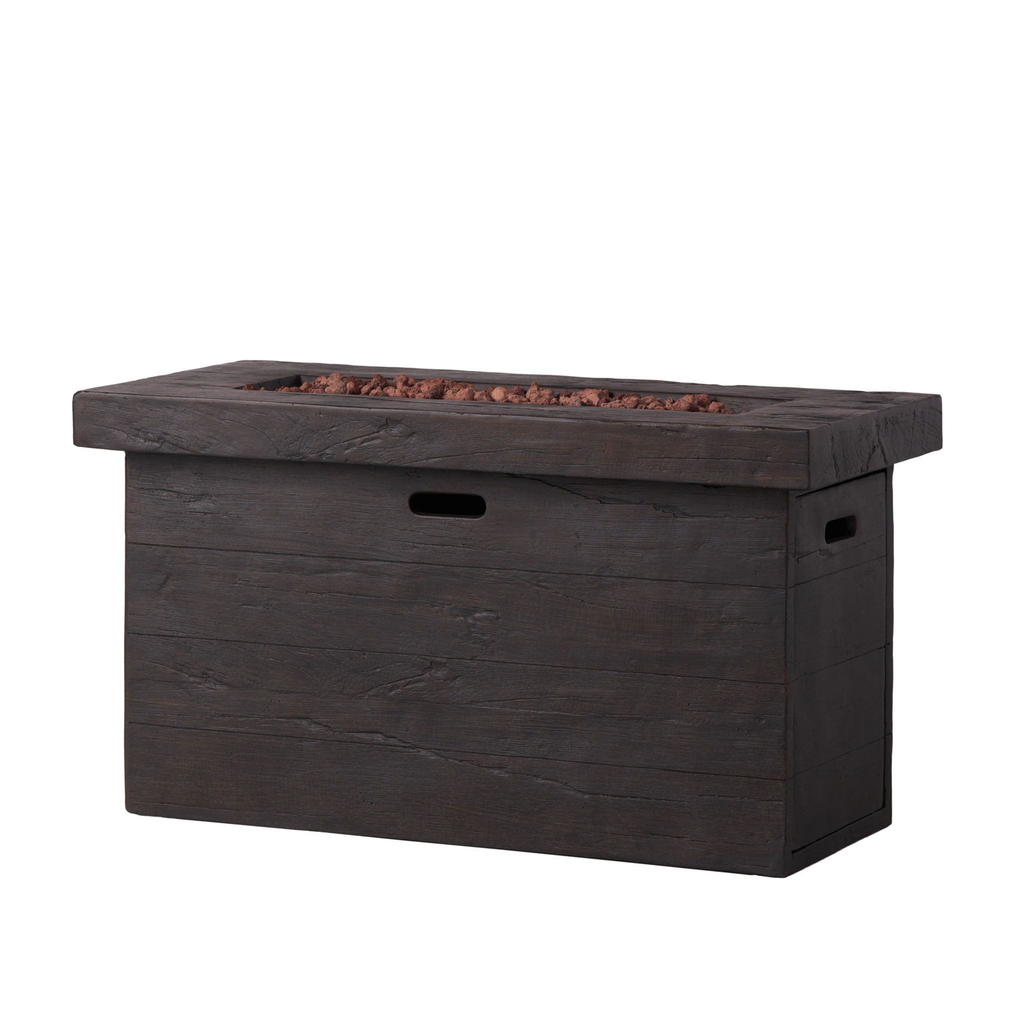 Custer - Rectangular Fire Pit 50, 000 Btu Magnesium Oxide - Brown