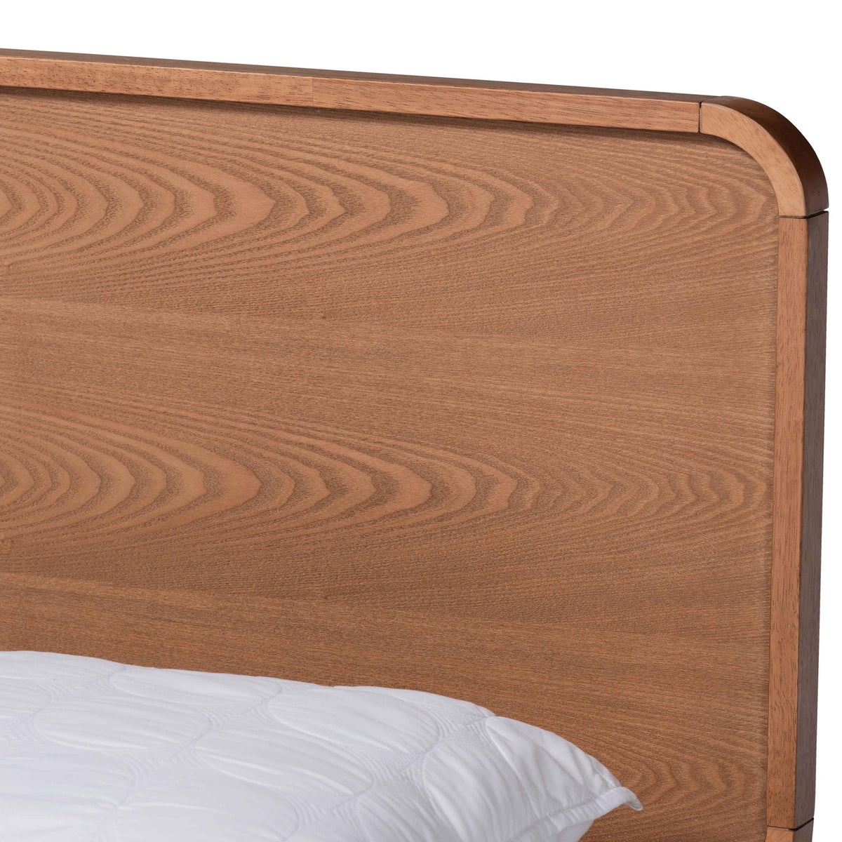 Eleni Modern and Contemporary Transitional Dark Grey Fabric Upholstered and Ash Walnut Brown Finished Wood Queen Size 3-Drawer Platform Storage Bed