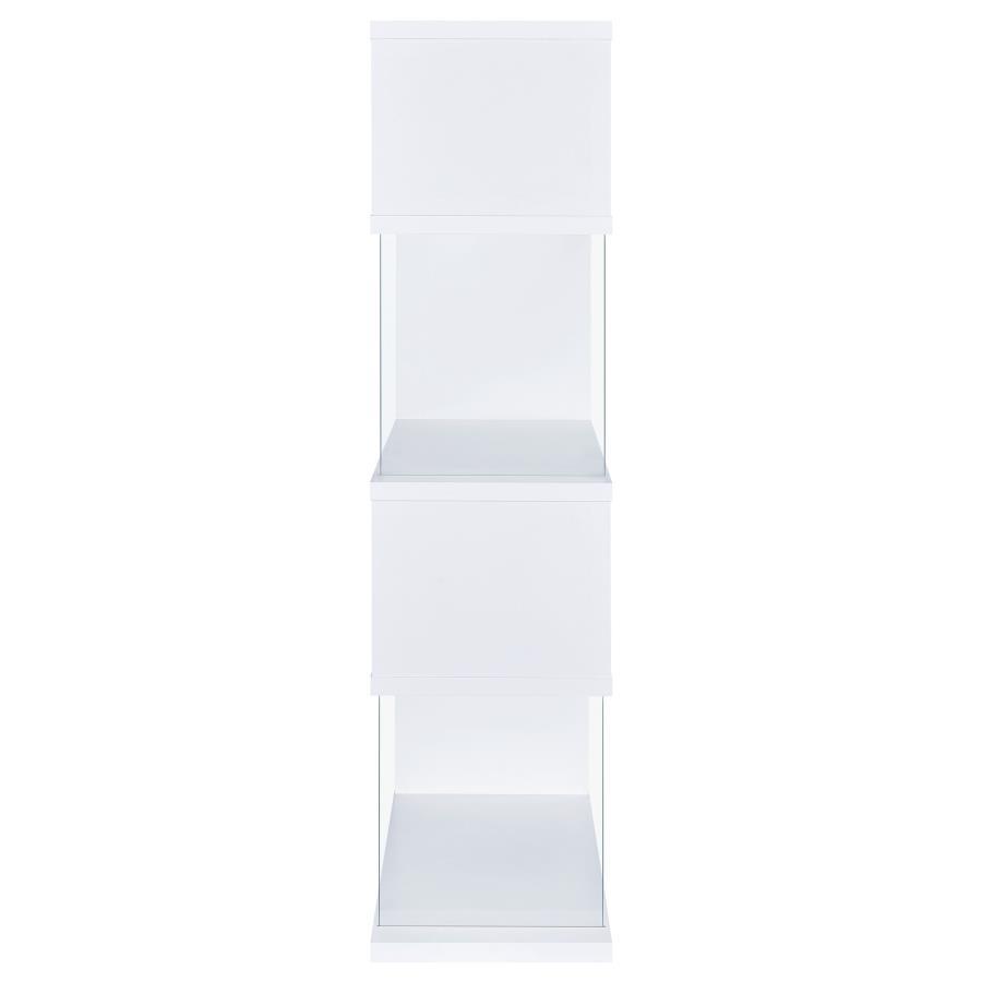 Coaster Fine Furniture Emelle - 4-Shelf Glass Panel Bookshelf | Meri Furniture