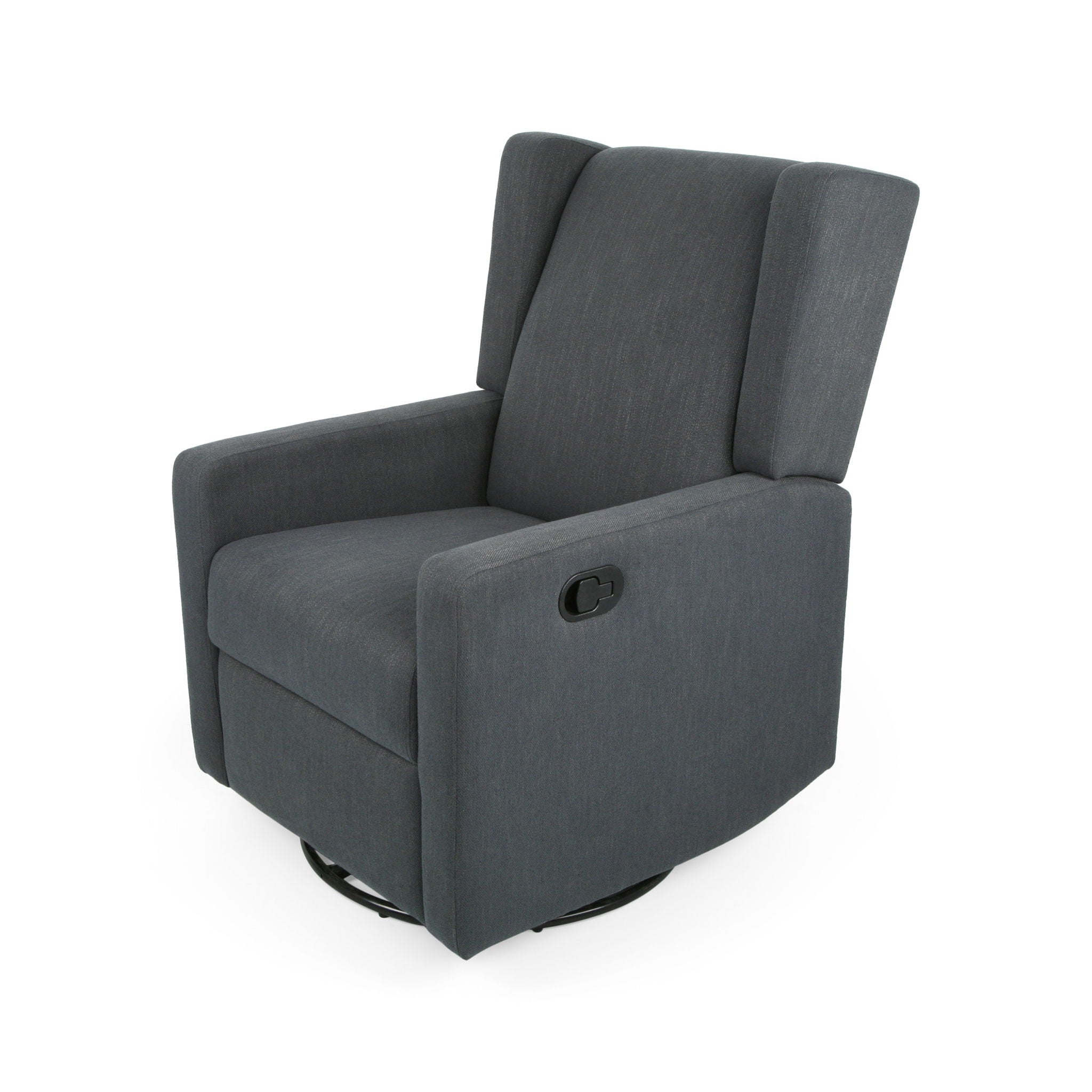 Landau Contemporary Fabric Upholstered Swivel Recliner