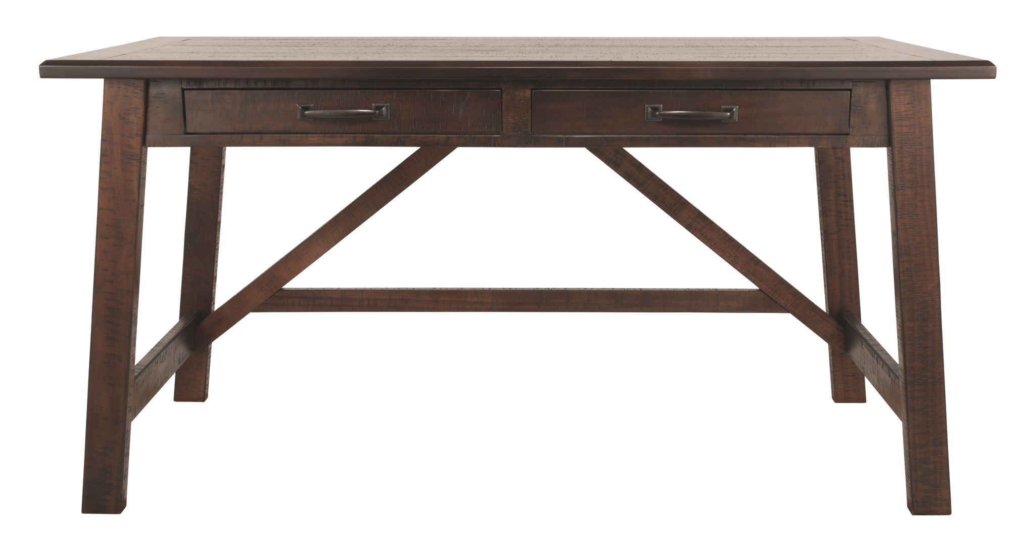 Baldridge - Home Office Large Leg Desk - Rustic Brown
