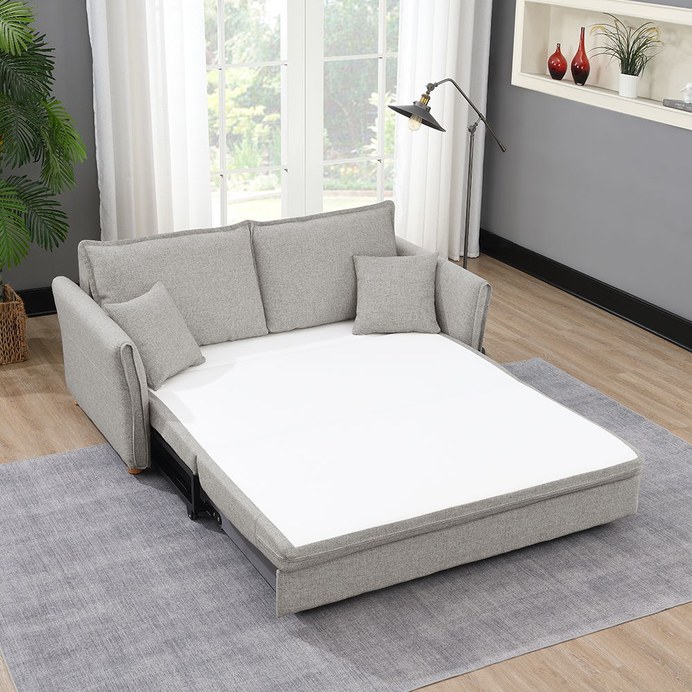 ACME Oran - Sofa With Sleeper - Gray Chenille | Meri Furniture