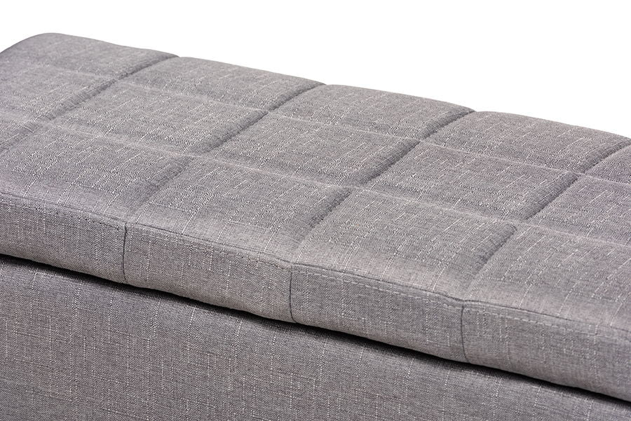 Fera Modern and Contemporary Gray Fabric Upholstered Storage Ottoman