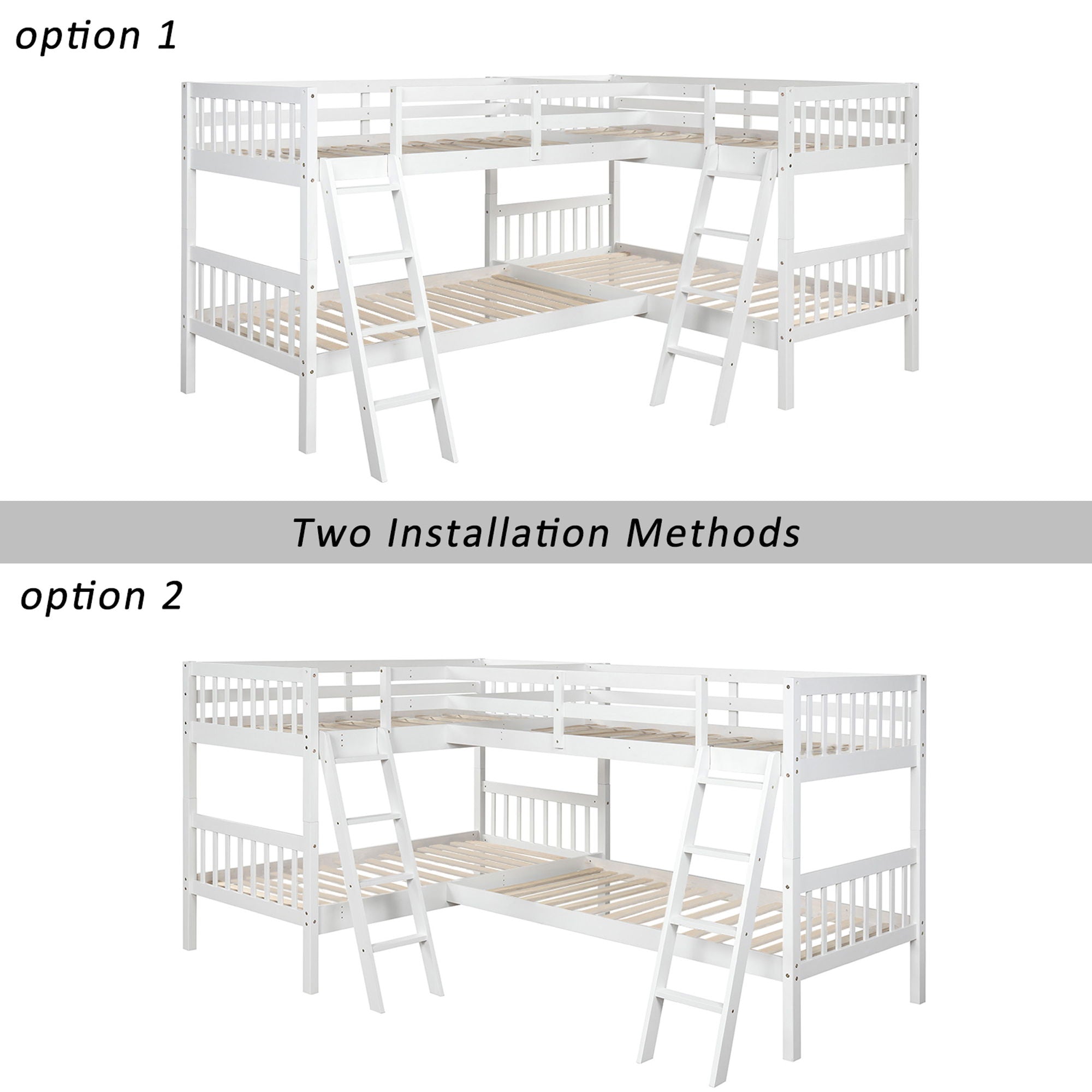 L Shaped Bunk Bed With Ladder