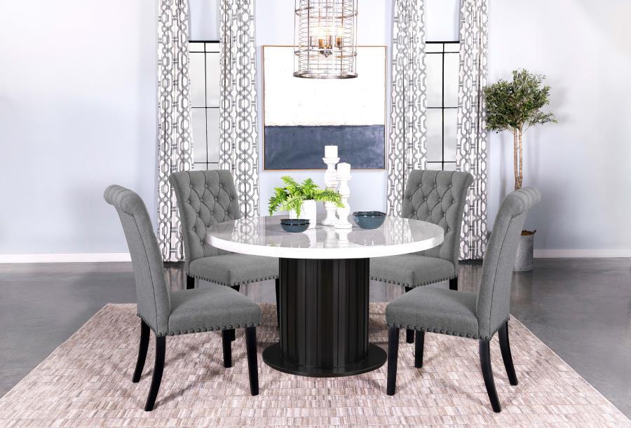 Coaster Fine Furniture Sherry - Round Marble Top Dining Table Set | Meri Furniture