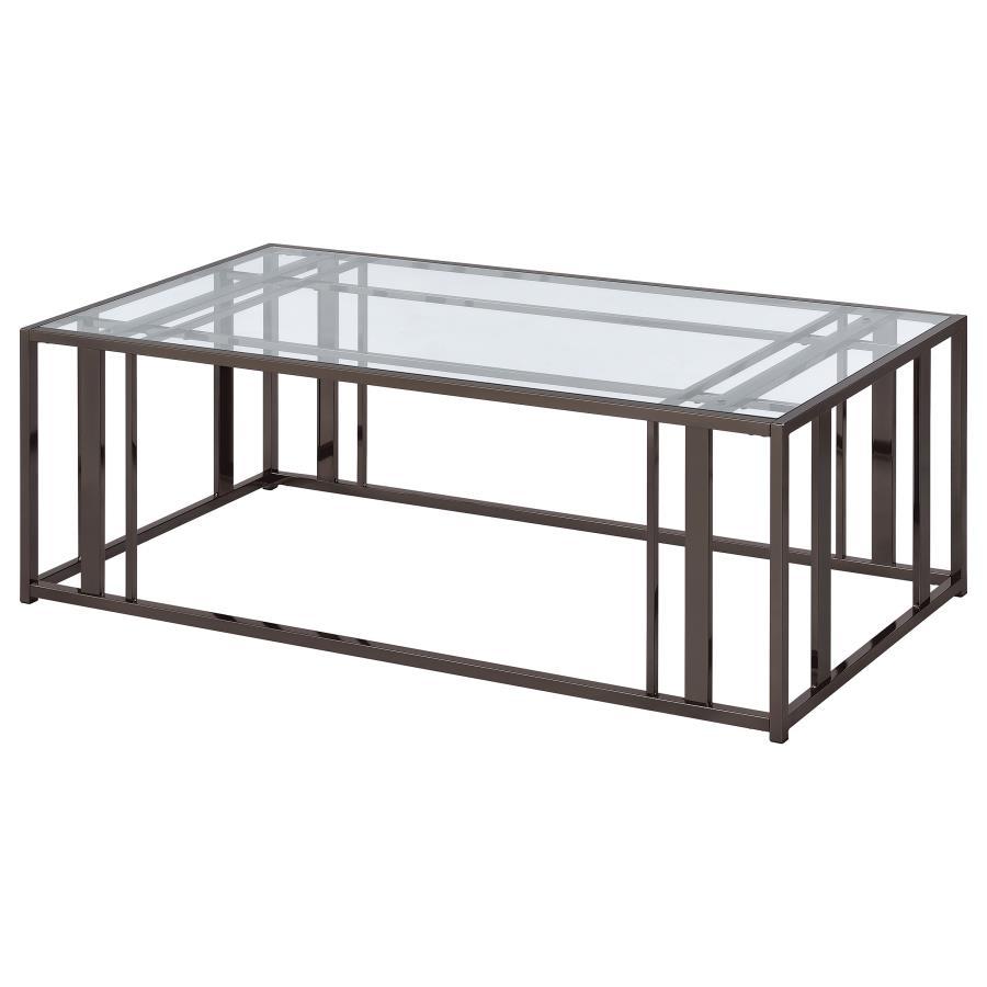 Coaster Fine Furniture Adri - Rectangular Glass Top Coffee Table | Meri Furniture