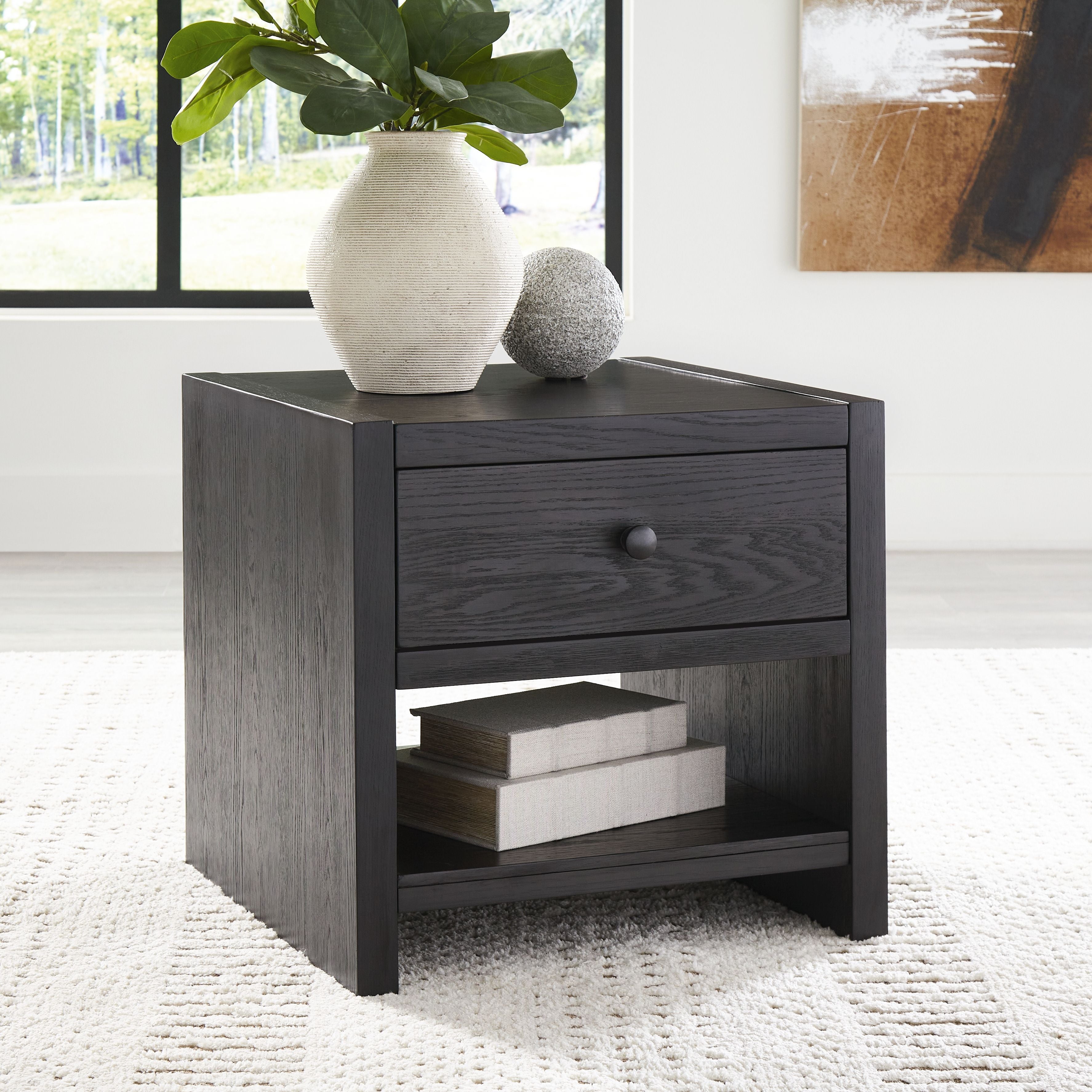 Signature Design by Ashley® Foyland - Black - Square End Table | Meri Furniture