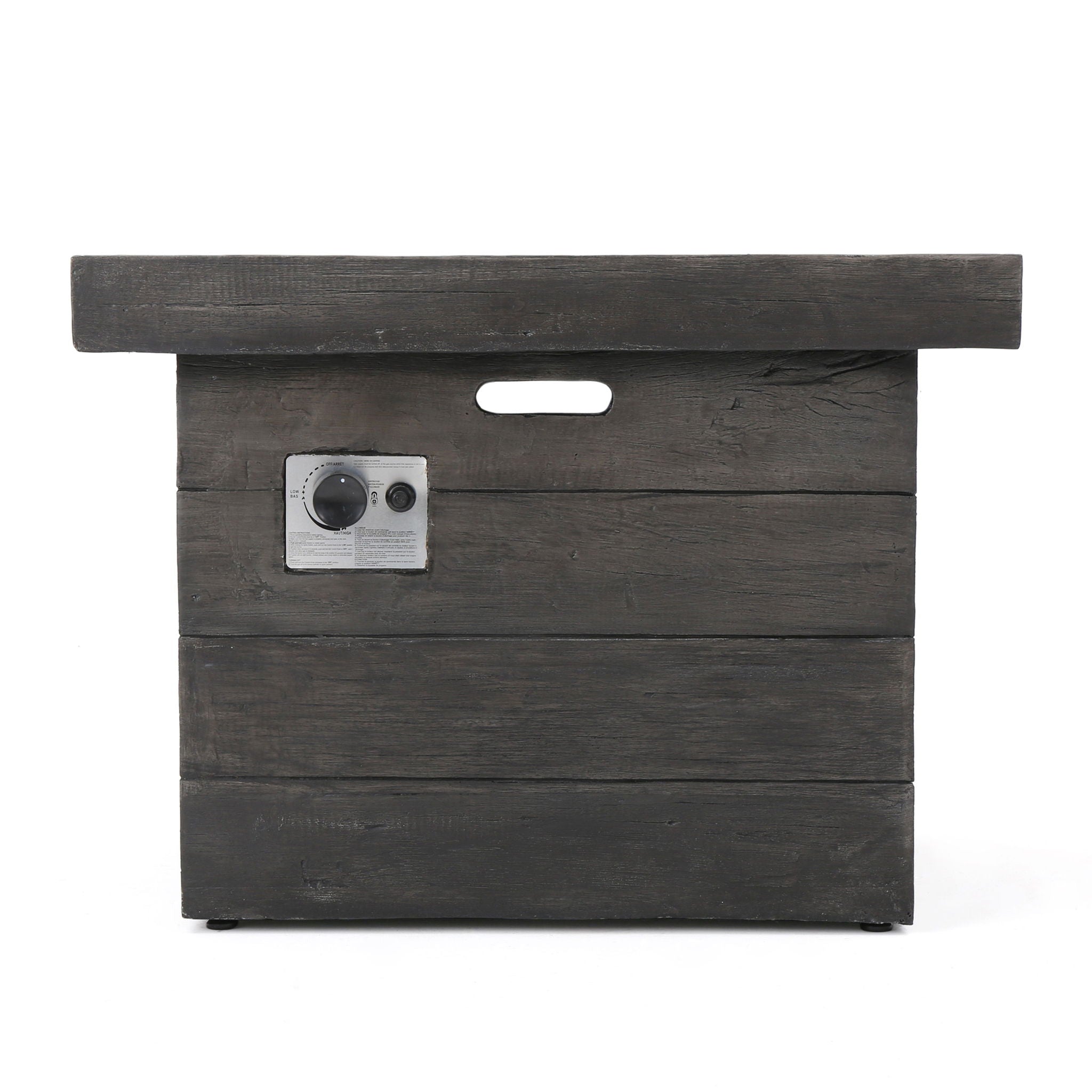 Anchorage - Wood Square Fire Pit 40, 000 Btu - Gray