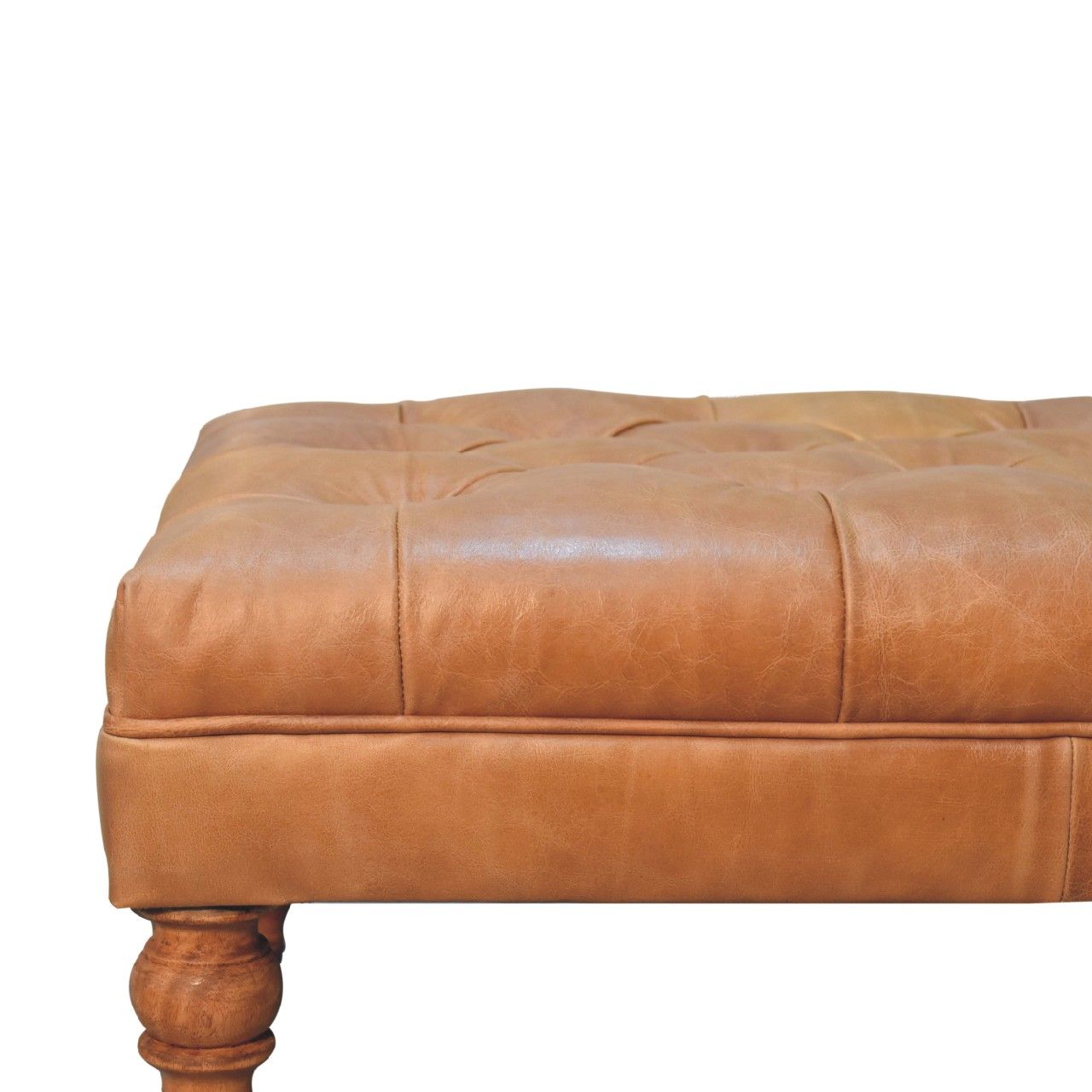 Buffalo - Leather Ottoman With Castor Legs