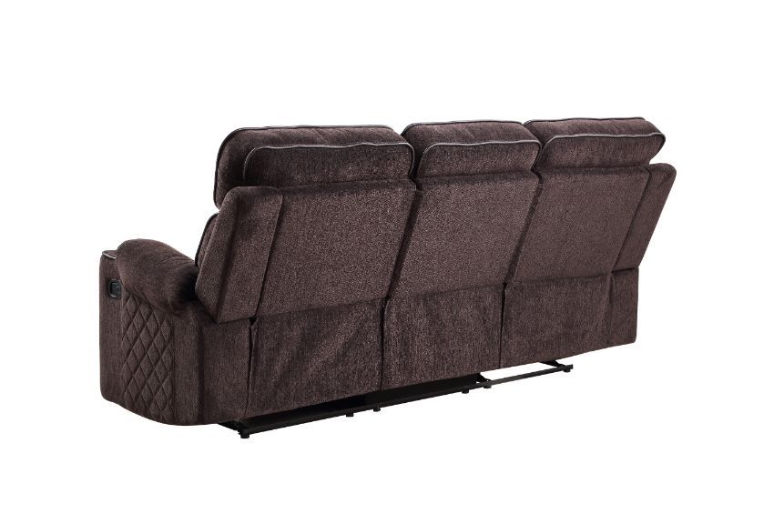 ACME Aulada - Sofa - Chocolate Fabric | Meri Furniture