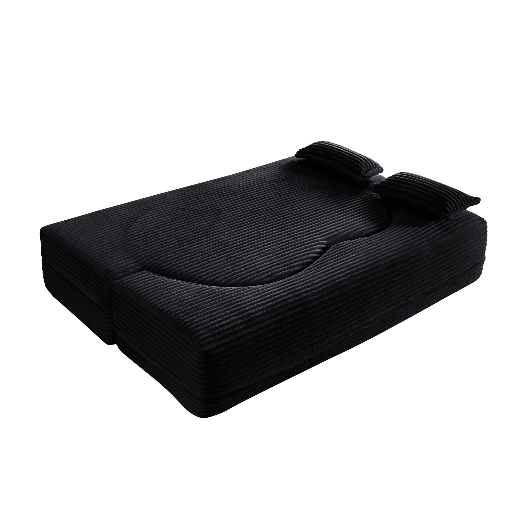 Floor Convertible Sleeper Sofa Bed With 2 Pillows