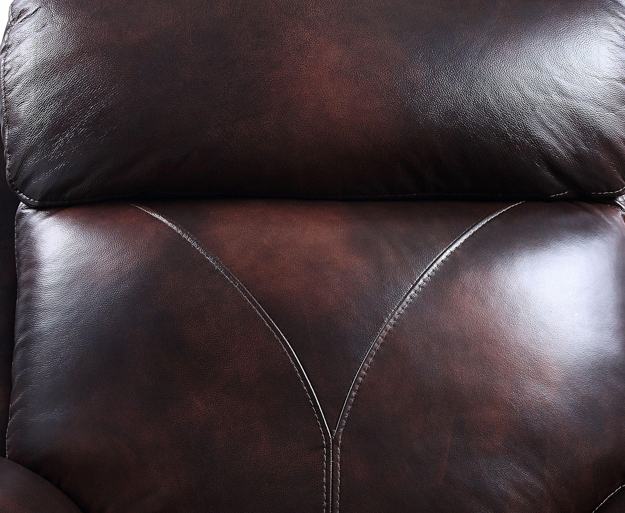 Perfiel - Motion Sofa - Two Tone Dark Brown Top Grain Leather