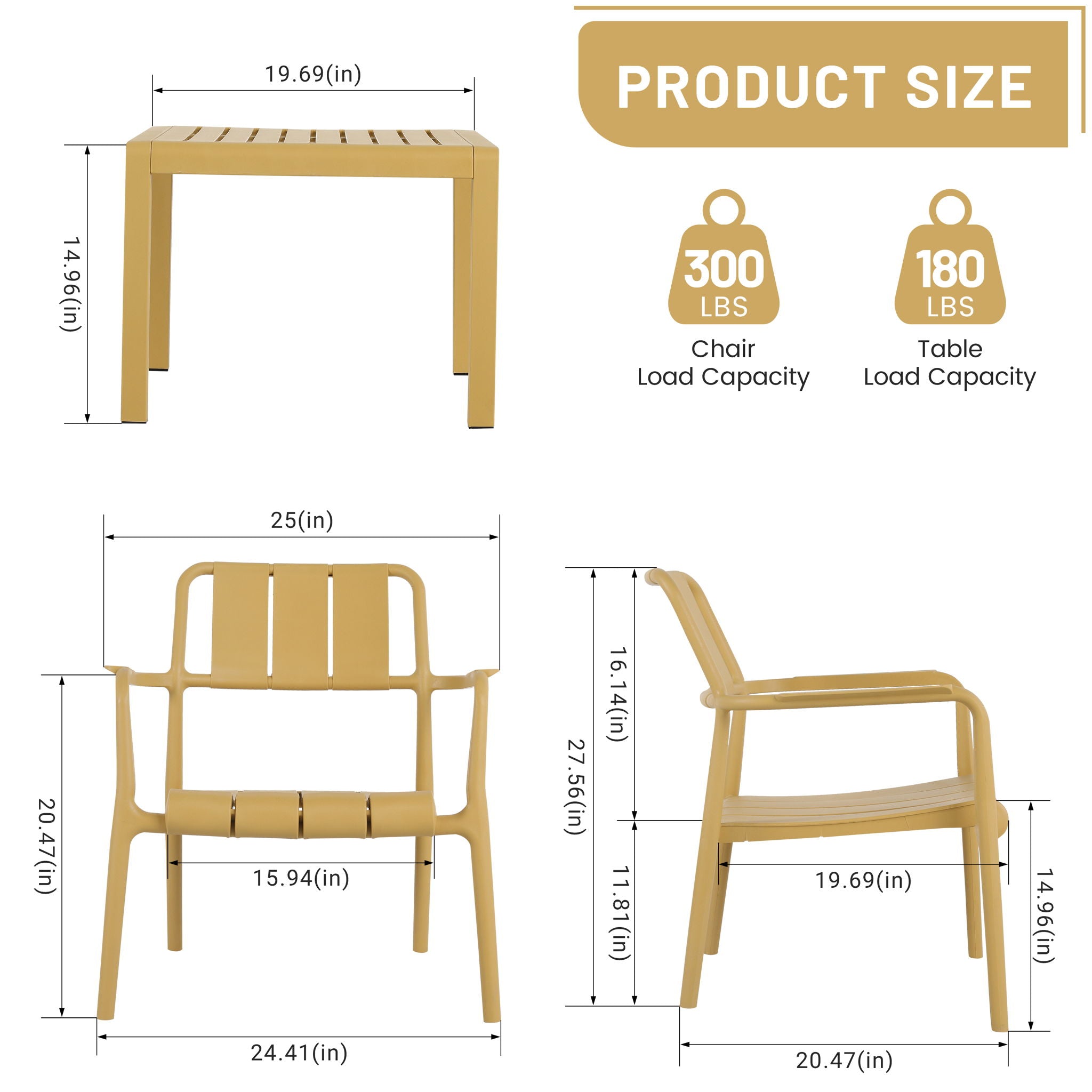 3 Piece Indoor / Outdoor Leisure Table And Chair Set