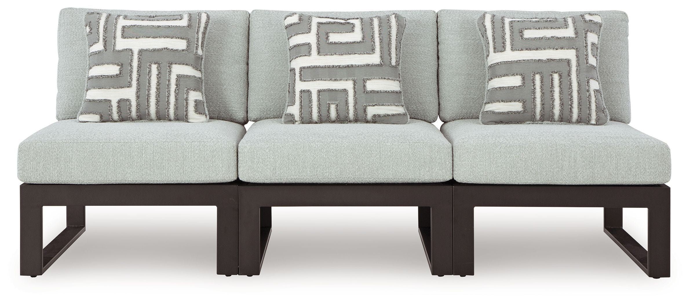 Signature Design by Ashley® Beachloft - Black / Gray - 3-Piece Outdoor Sectional | Meri Furniture