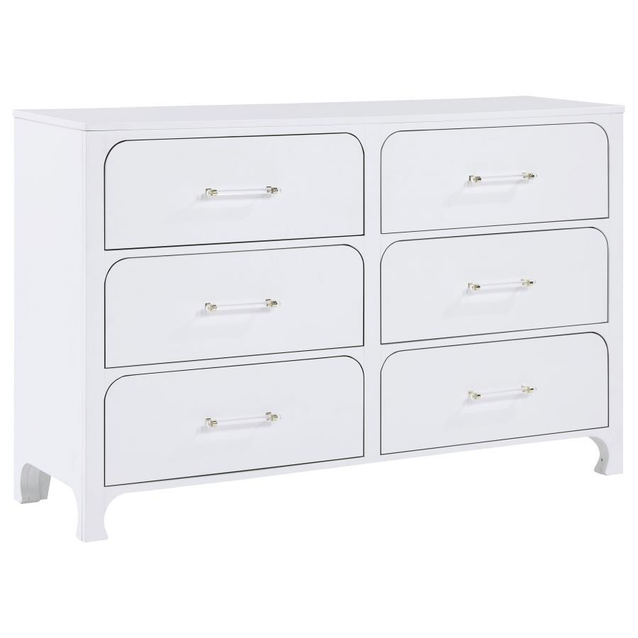Coaster Fine Furniture Anastasia - 6-Drawer Dresser - Pearl White | Meri Furniture