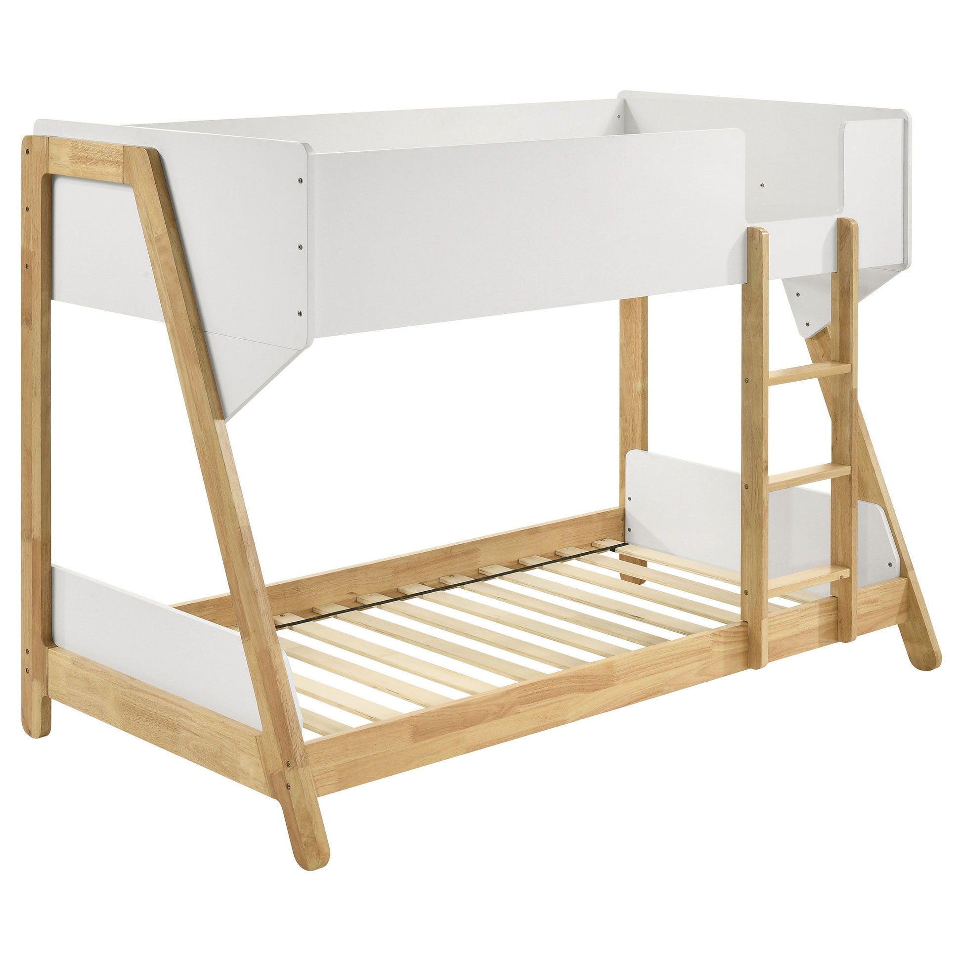 Coaster Fine Furniture Wyatt - Wood Twin Over Twin Bunk Bed - White And Natural | Meri Furniture