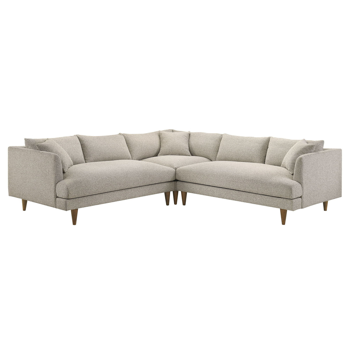 Zoya 3 Piece Down Filled Overstuffed Boucle Sectional Sofa by Modway