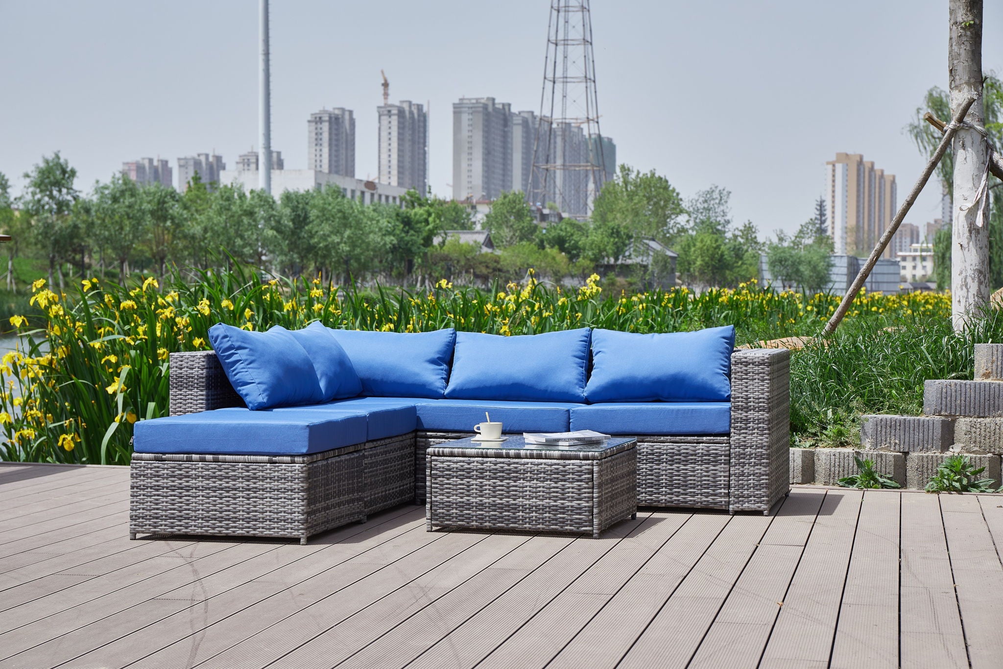 Patio Sofa With Cushions