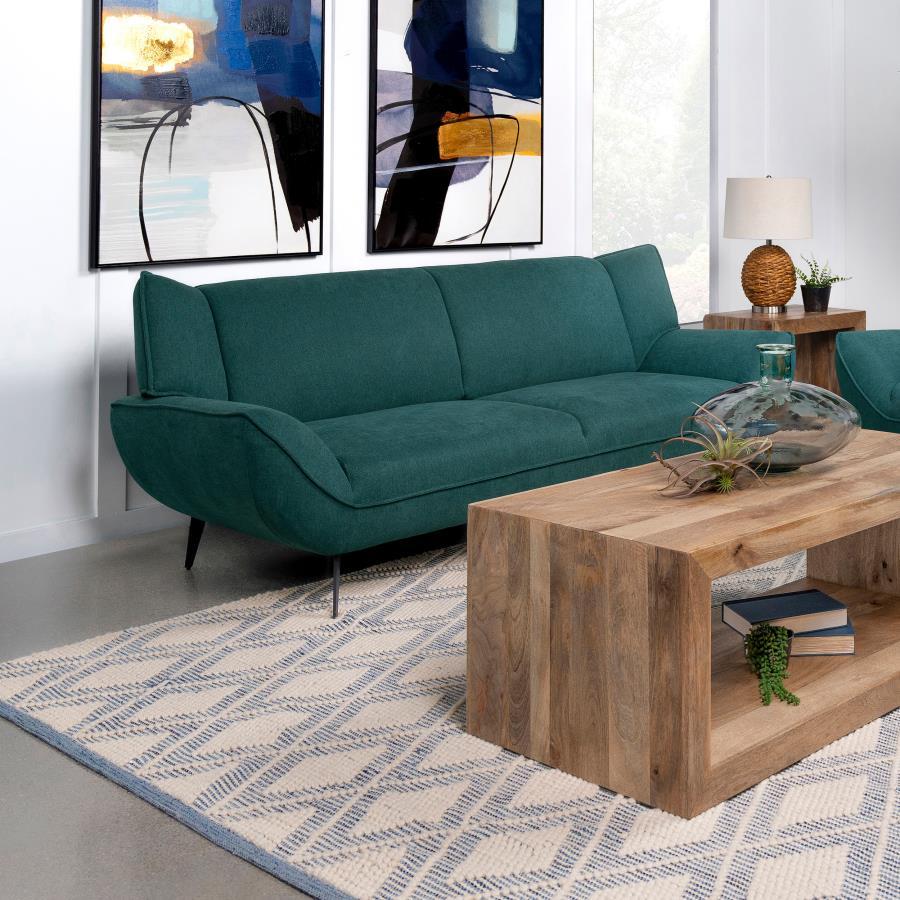 Coaster Fine Furniture Acton - Upholstered Flared Arm Sofa - Teal Blue | Meri Furniture