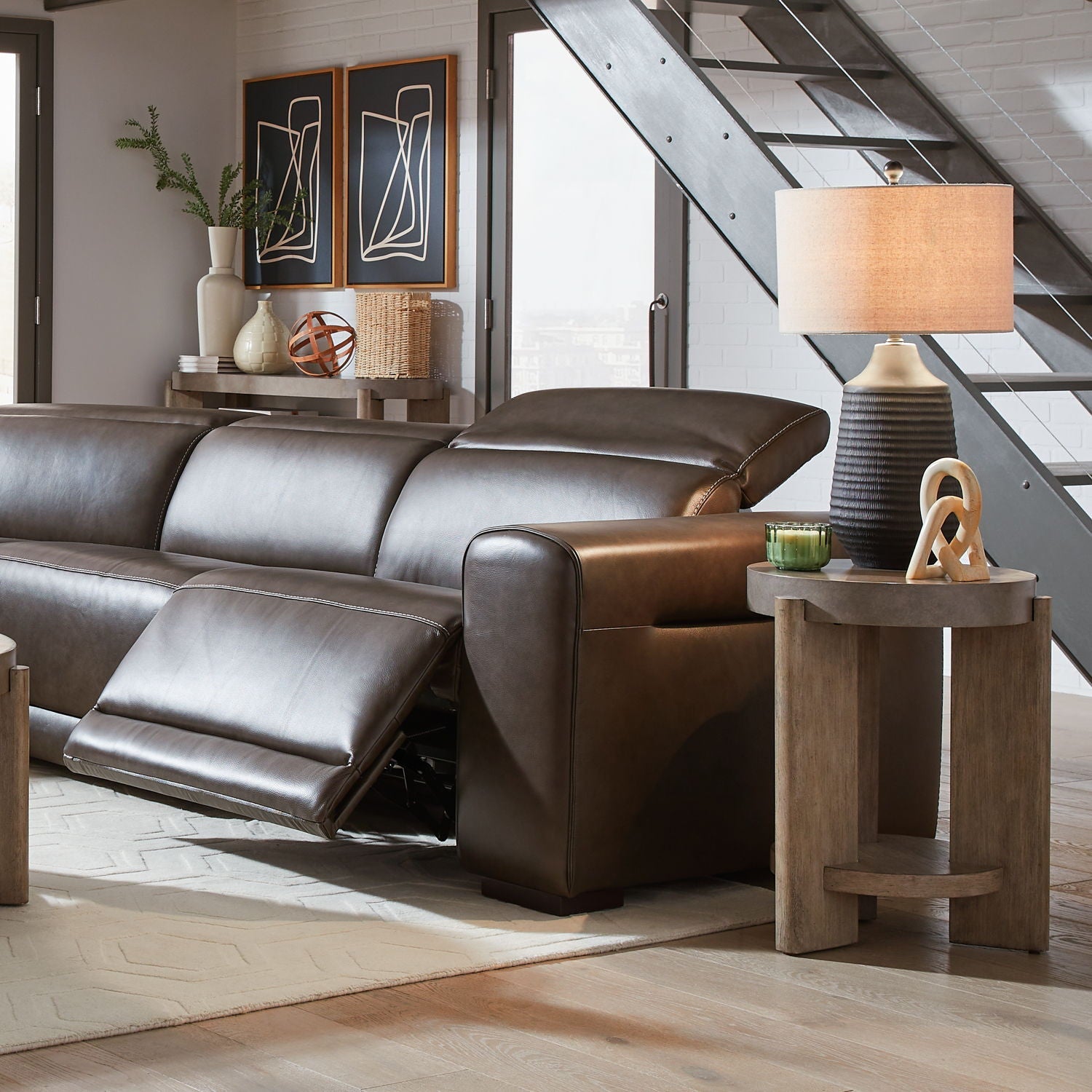 Liberty Furniture Deacon - 6 Piece Sectional - Boston Charcoal Leather | Meri Furniture