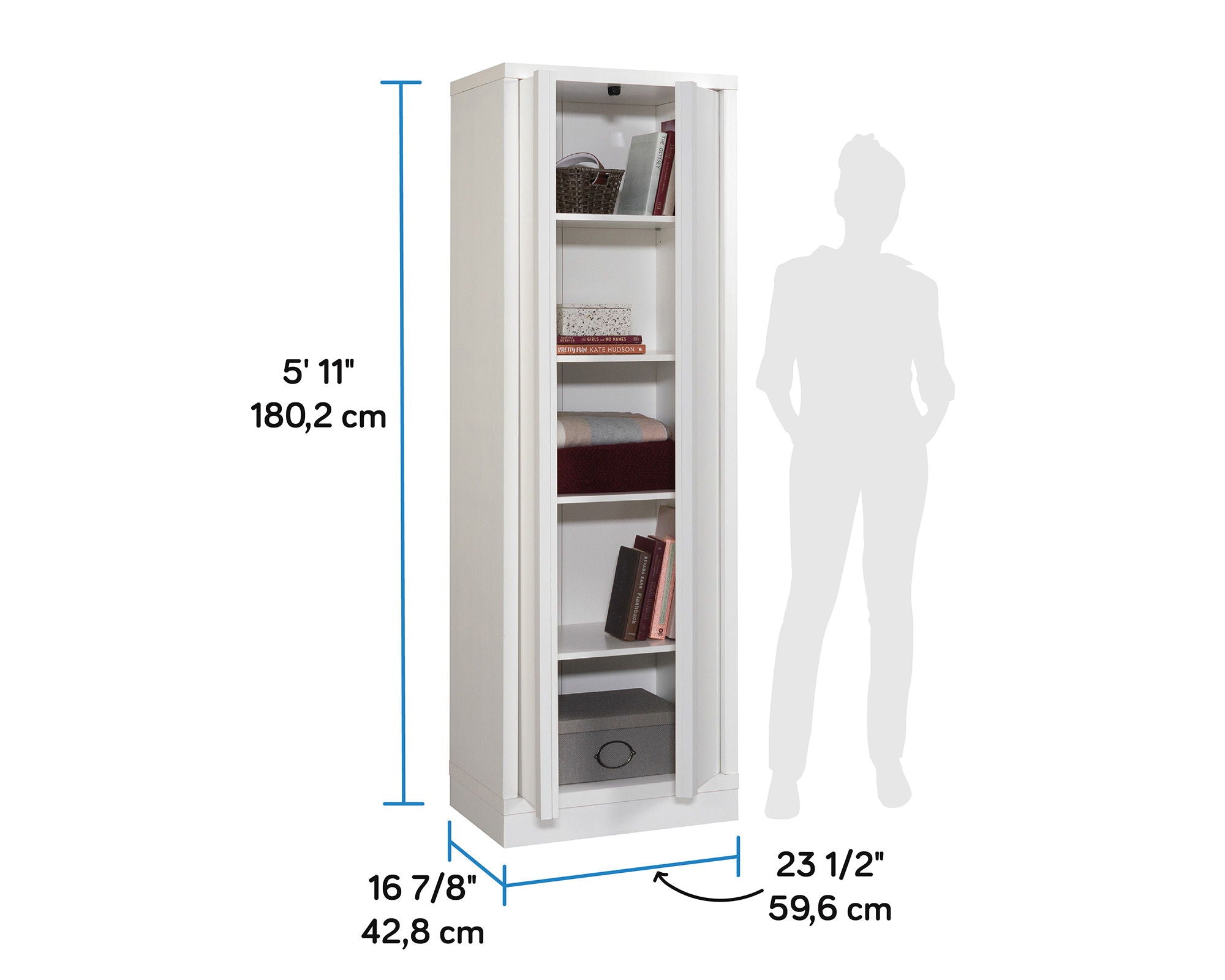 2-Door Storage Cabinet in White