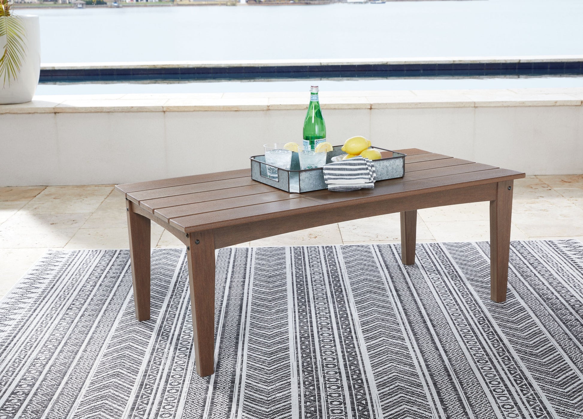 Signature Design by Ashley® Emmeline - Brown - Rectangular Cocktail Table | Meri Furniture