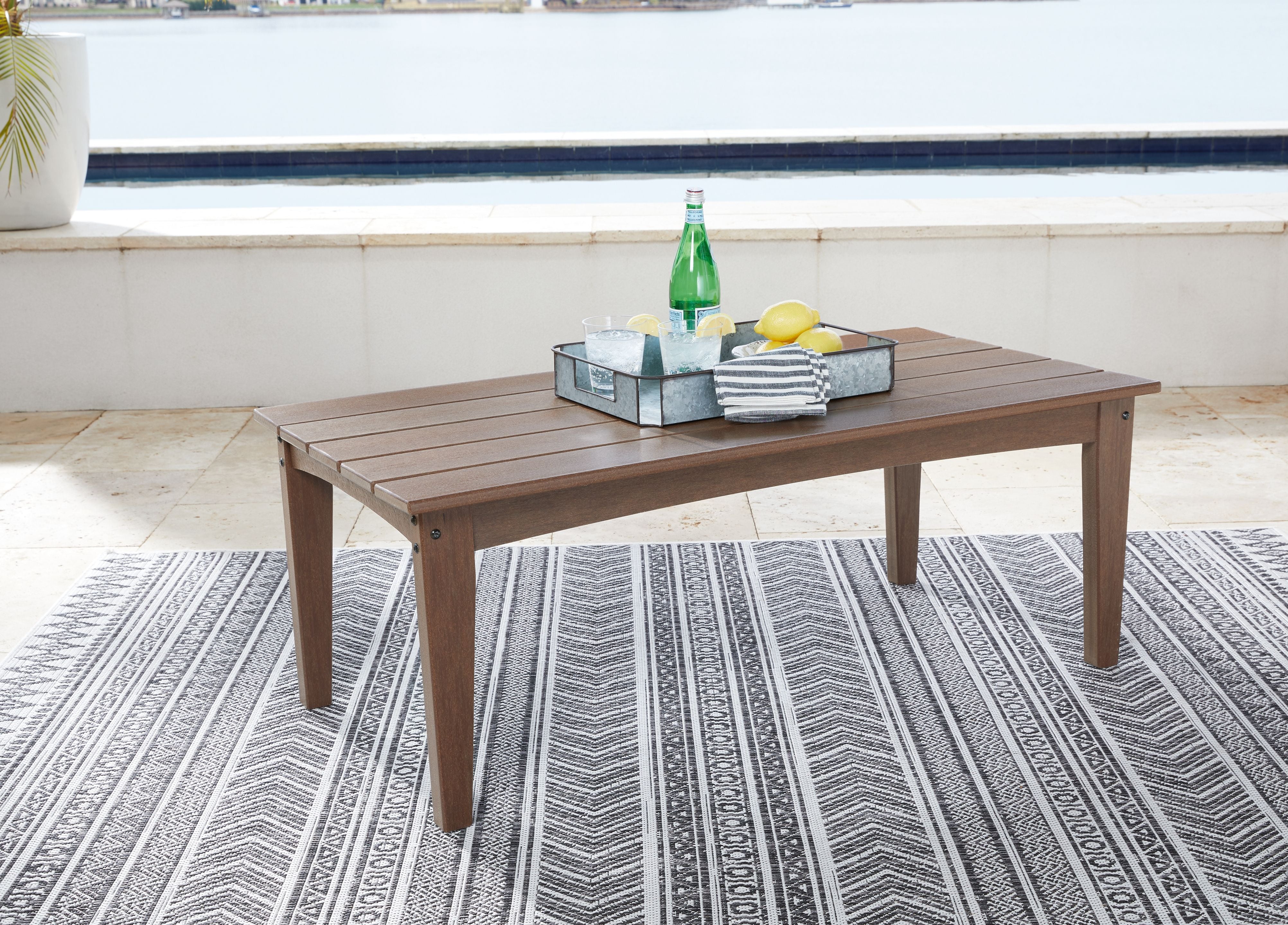 Signature Design by Ashley® Emmeline - Brown - Rectangular Cocktail Table | Meri Furniture