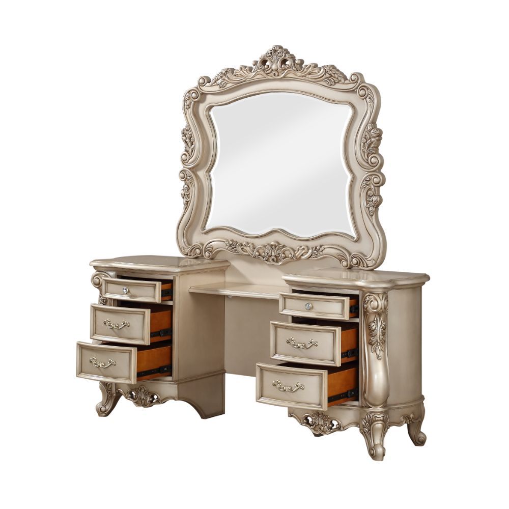 ACME Gorsedd - Vanity Desk - Antique White | Meri Furniture