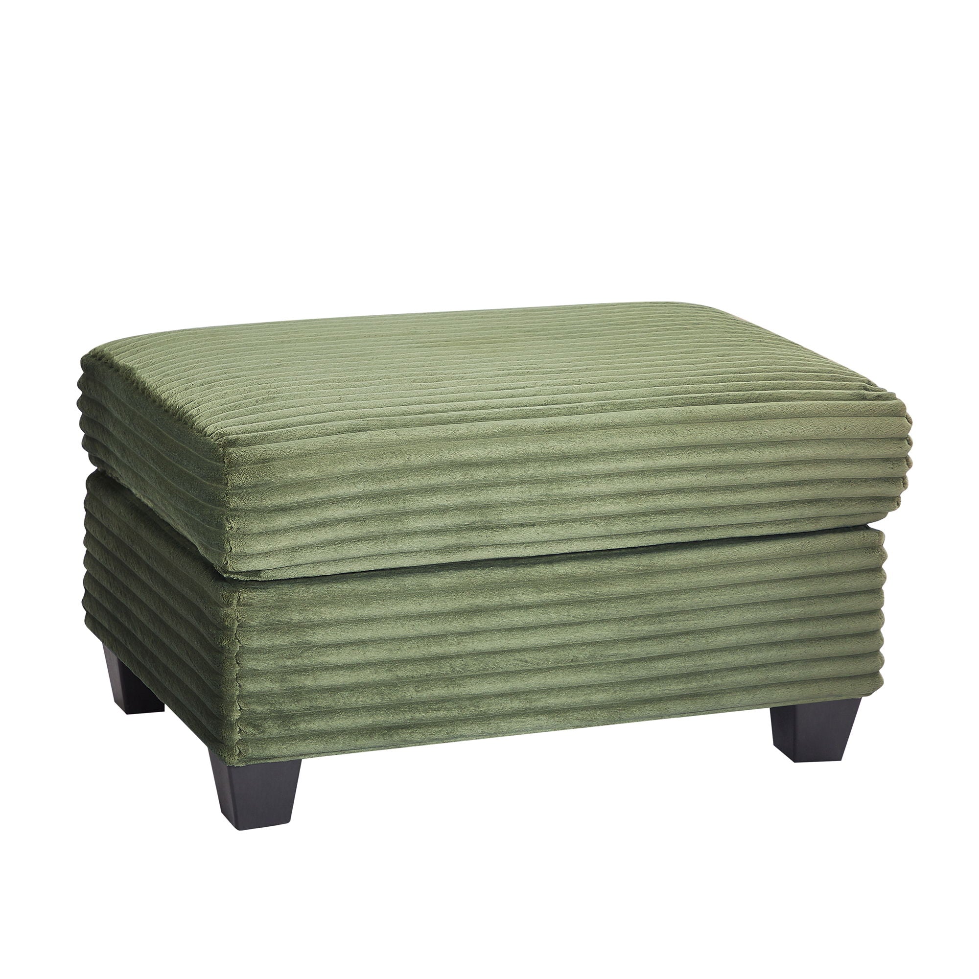 Upholstered U-Shaped Sectional Sofa With Movable Ottoman And Side Storage Pockets