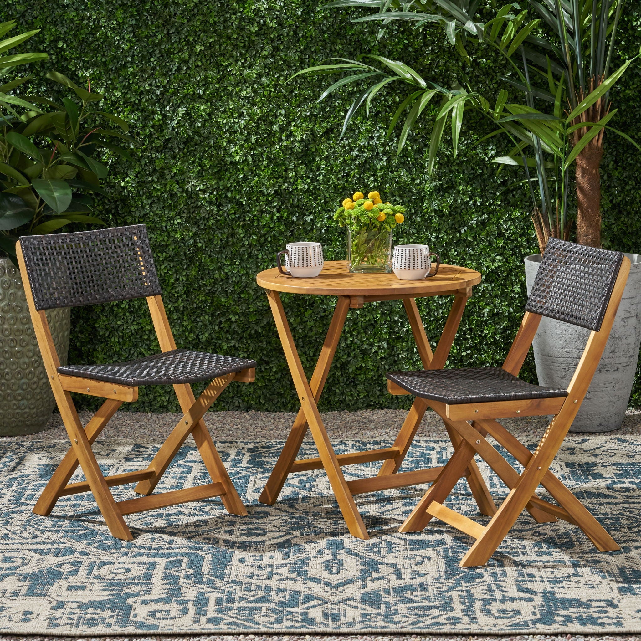 Ever - Outdoor Dining Set With Dining Table And 2 Chair