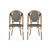 Outdoor Rattan And Aluminum French Bistro Chair Set