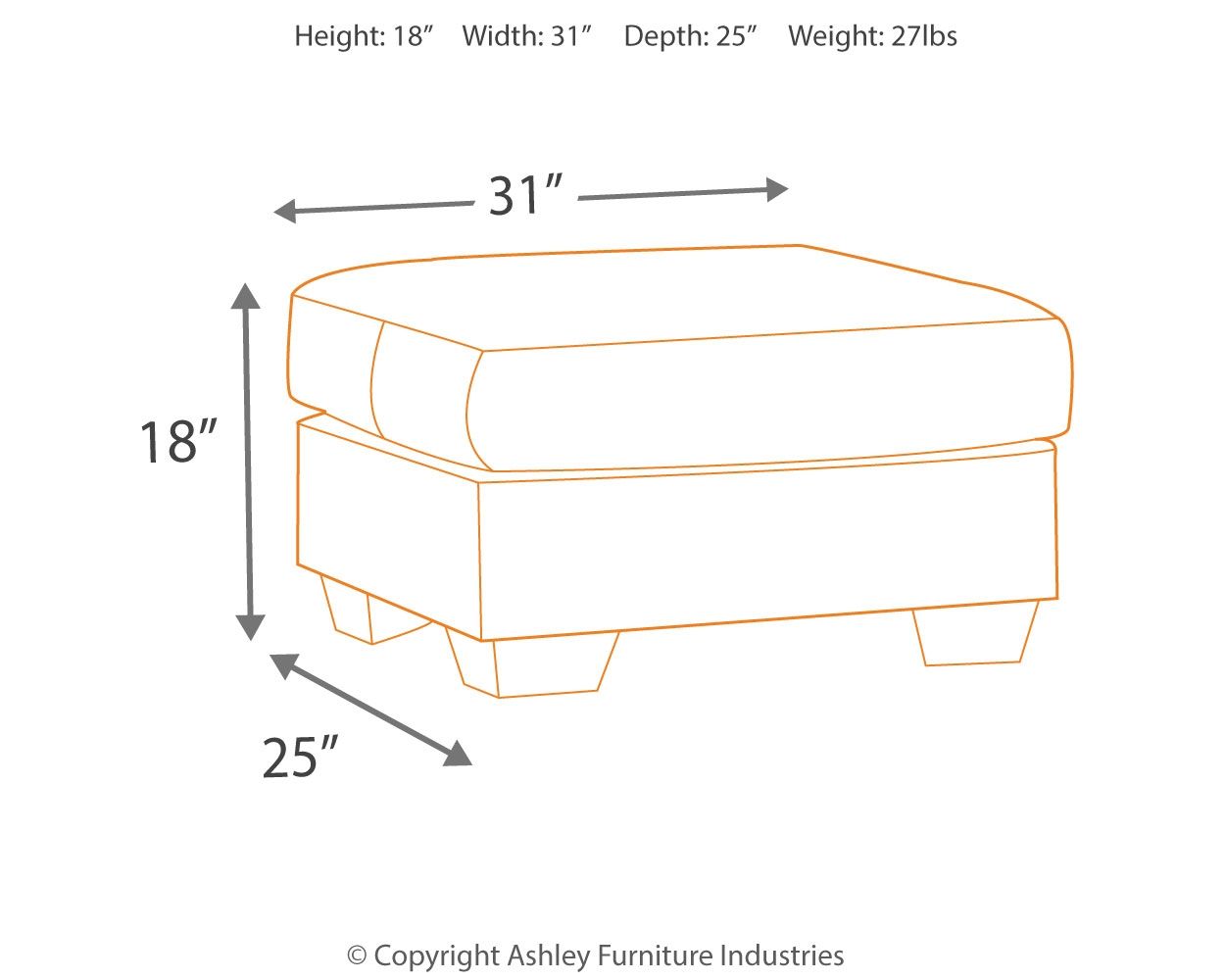 Ashley Furniture Darcy - Ottoman | Meri Furniture