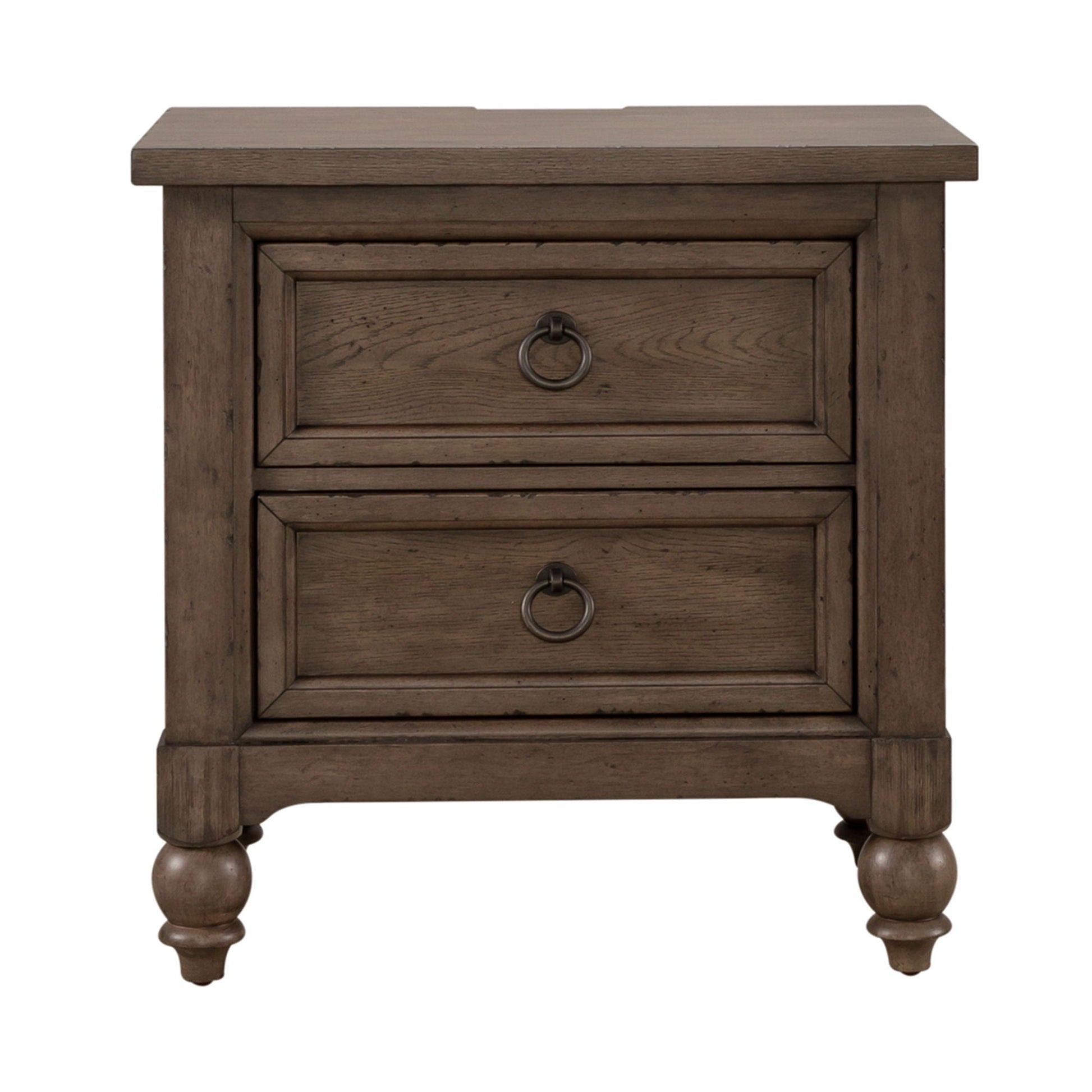 Liberty Furniture Americana Farmhouse - 2 Drawer Night Stand With Charging Station | Meri Furniture