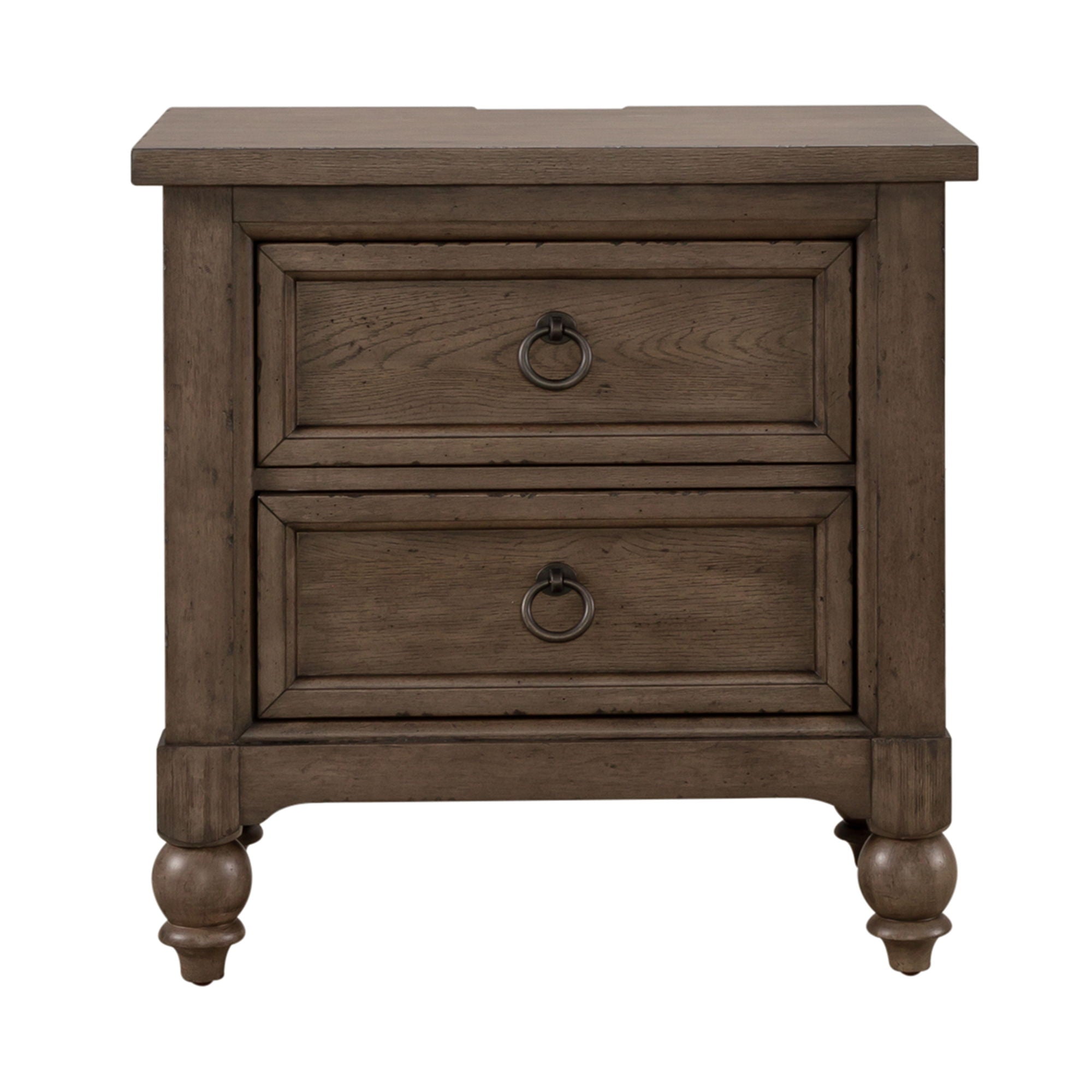 Liberty Furniture Americana Farmhouse - 2 Drawer Night Stand With Charging Station | Meri Furniture