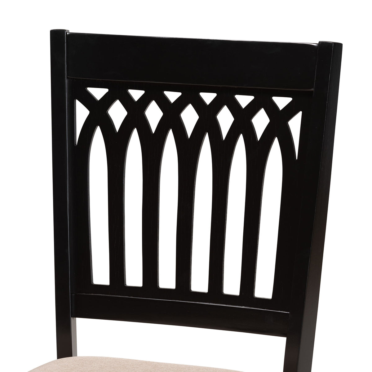 Genesis Modern Beige Fabric and Dark Brown Finished Wood 6-Piece Dining Set