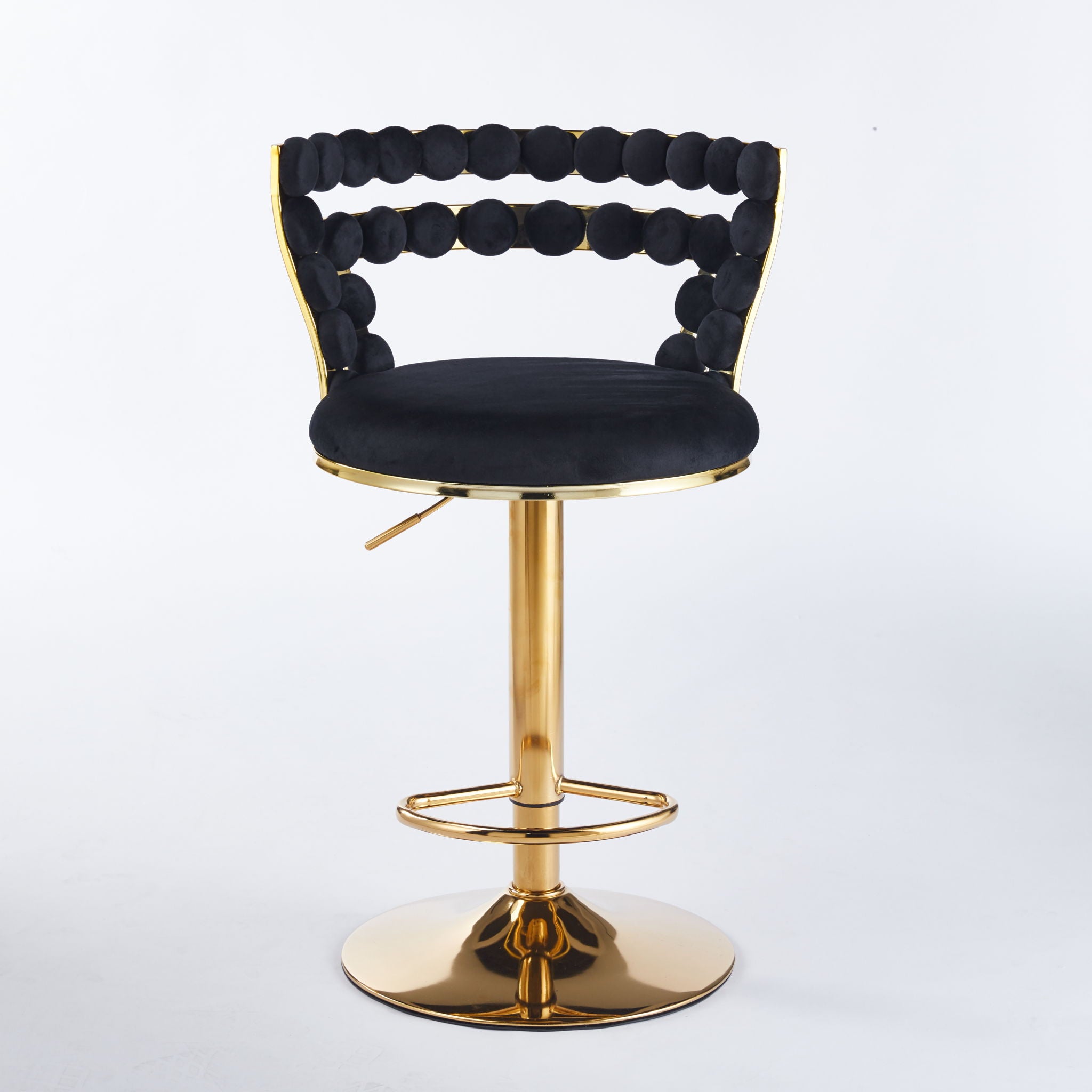 Modern Bar Chair With Iron Tube Legs, Soft Cushions And Comfortable Backrest (Set of 2)