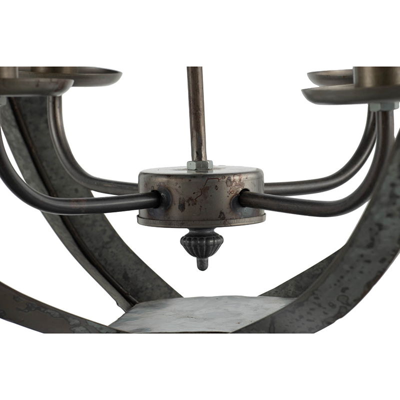 4 Light Metal Chandelier, Hanging Light Fixture With Adjustable Chain For Kitchen, Bulb Not Included - Gray