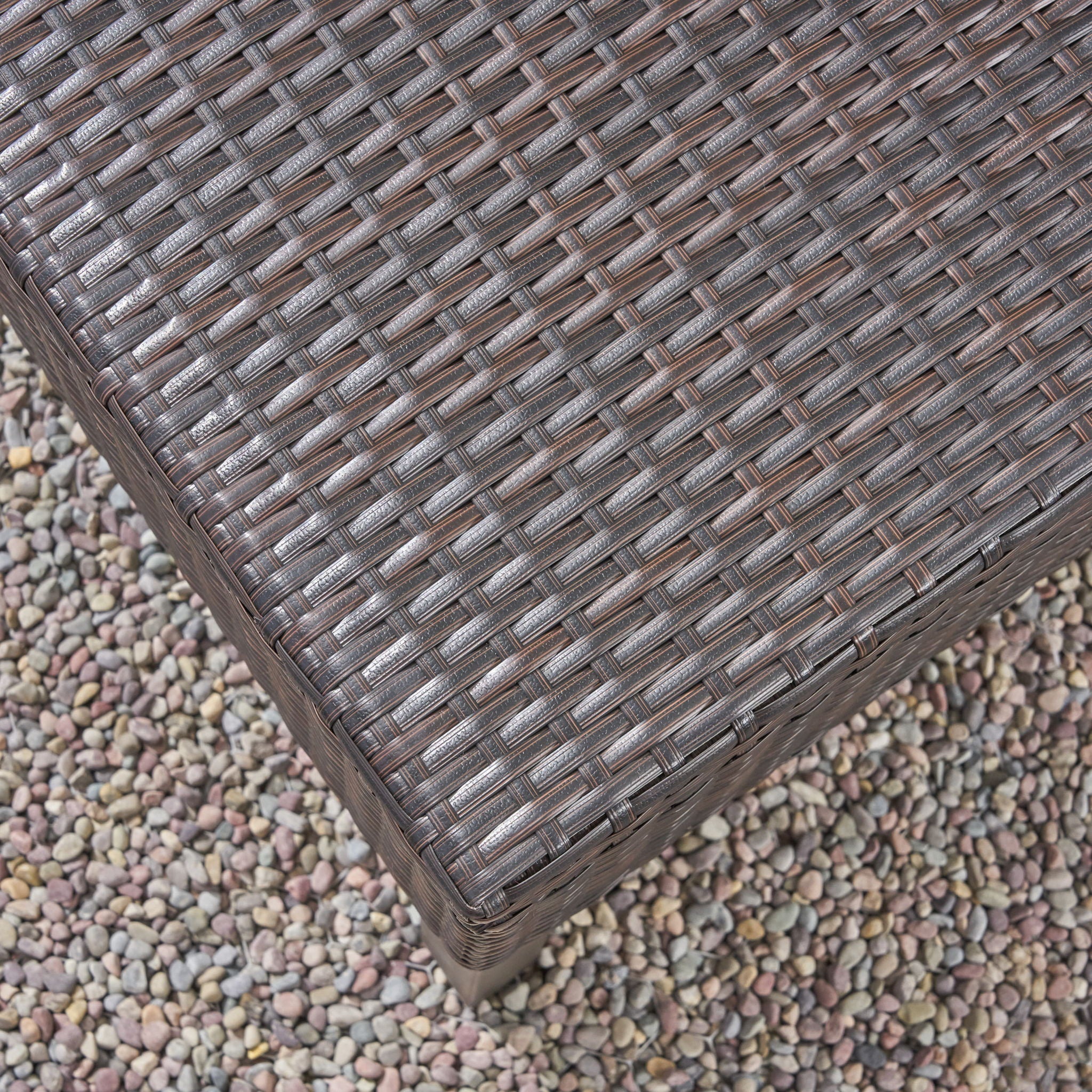 Regent - Storage Bench With Metal Rack - Brown Multi