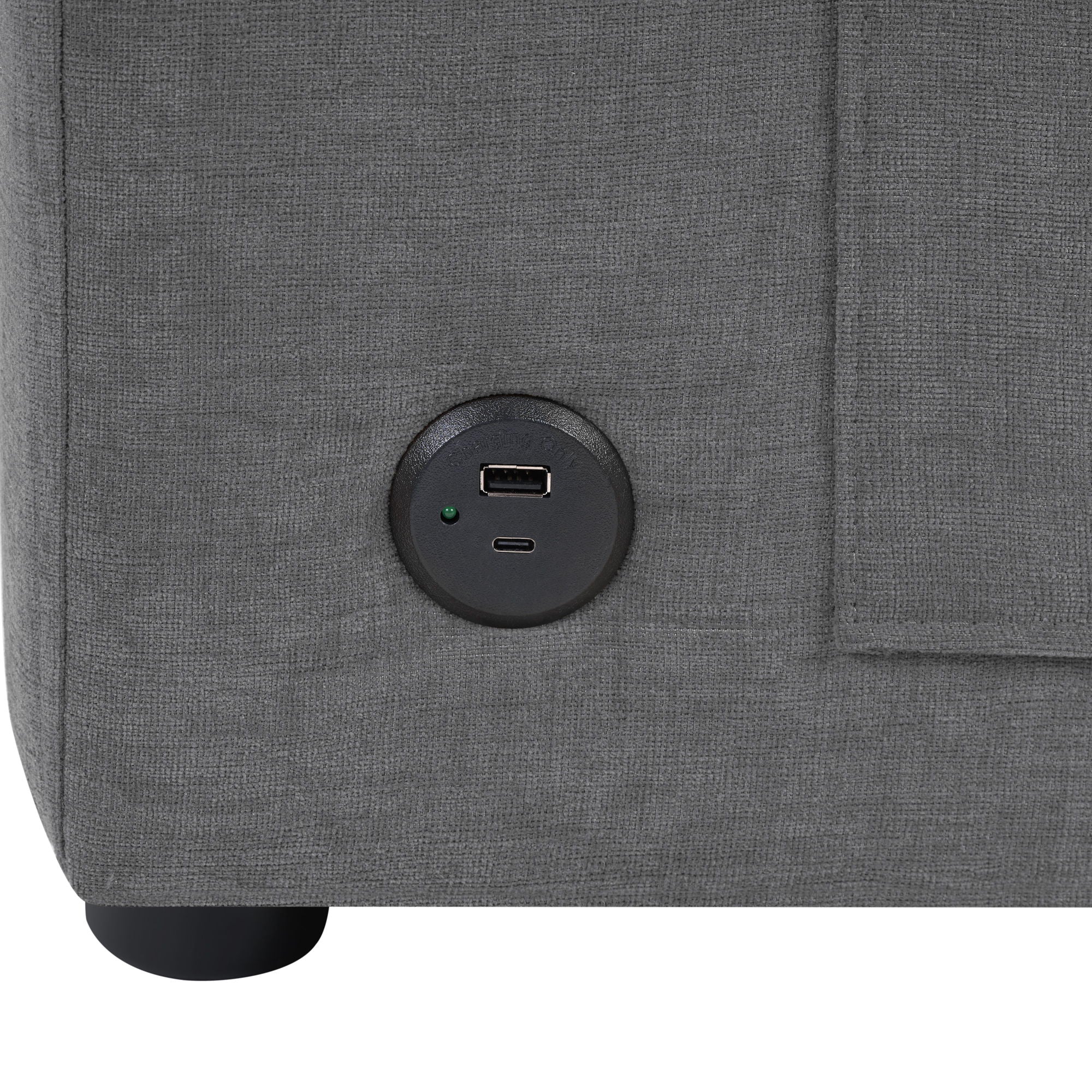 Modern L-Shaped Sectional Sofa With Curved Chaise, USB Ports, And Side Storage Pockets