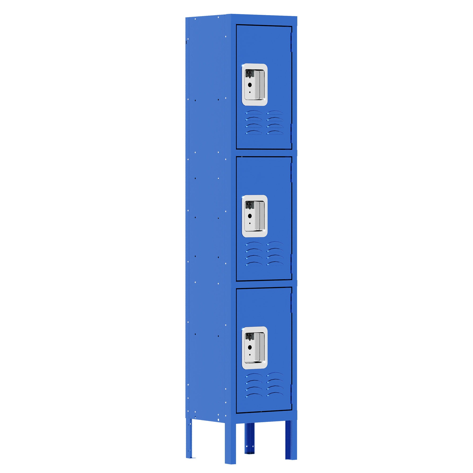 Lockers For Employees With 3 Door Storage Locker Durable For Gym, School, Office - Blue