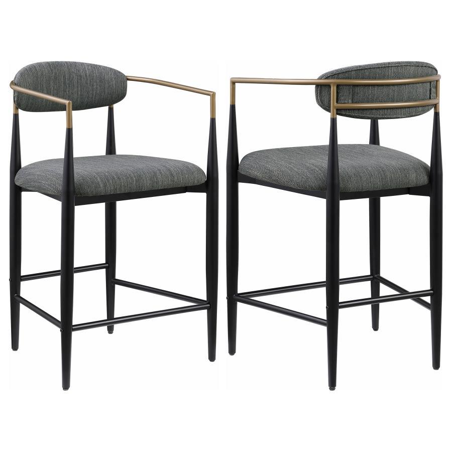 Coaster Fine Furniture Tina - Metal Counter Height Bar Stool With Upholstered Back And Seat (Set of 2) | Meri Furniture