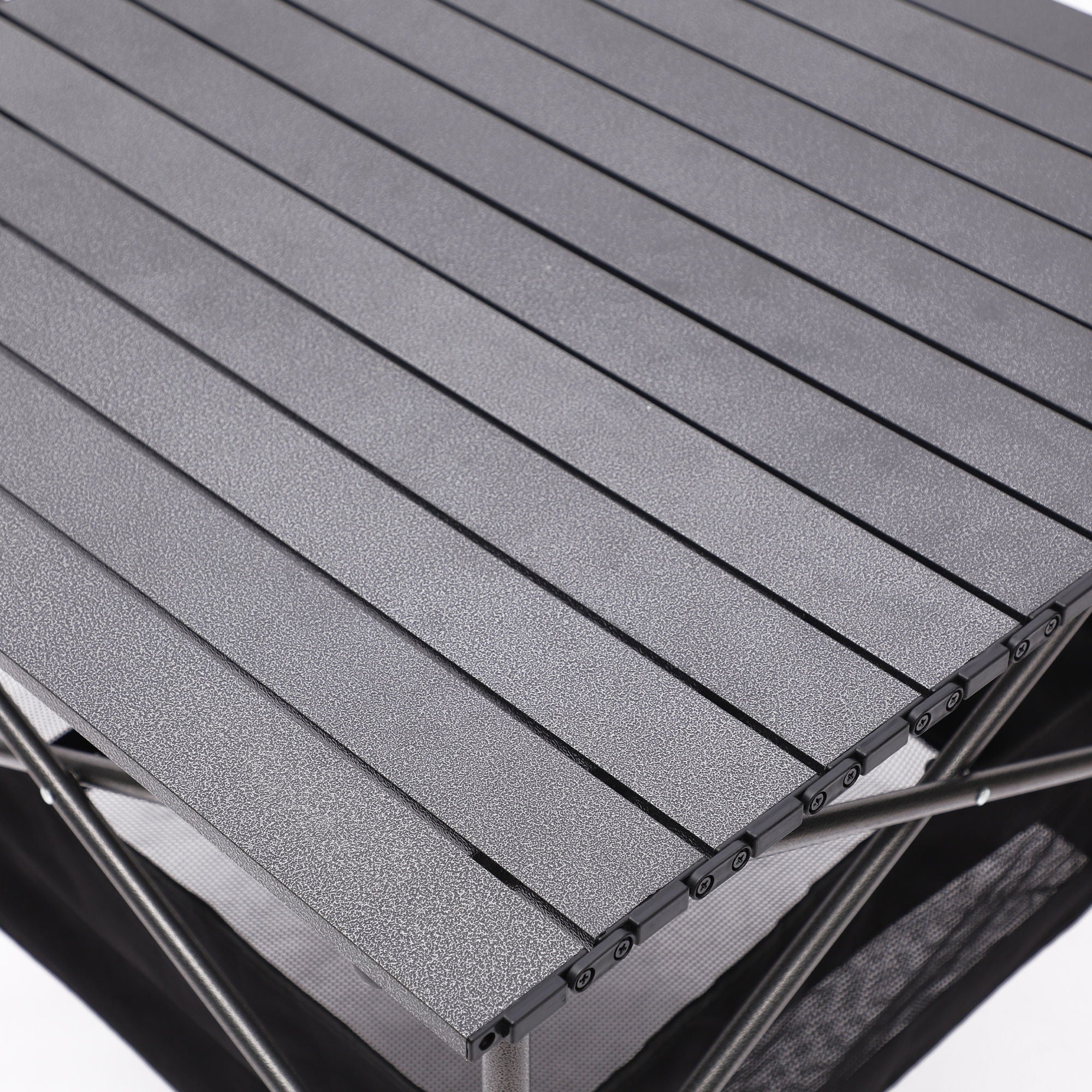 Folding Outdoor Table With Carrying Bag, Lightweight Aluminum Roll-Up Square Table For Indoor, Outdoor Camping, Picnics, Beach, Backyard, Bbq, Party, Patio - Black