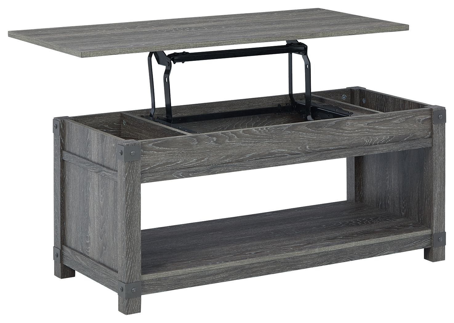 Ashley Furniture Freedan - Grayish Brown - Rect Lift Top Cocktail Table | Meri Furniture