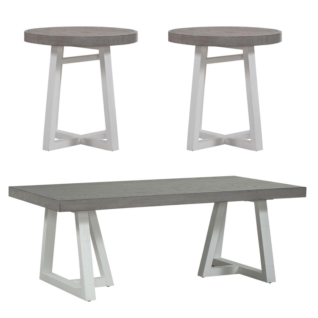 Liberty Furniture Palmetto Heights - 3 Piece Set (1 Cocktail 2 End Tables) - White | Meri Furniture