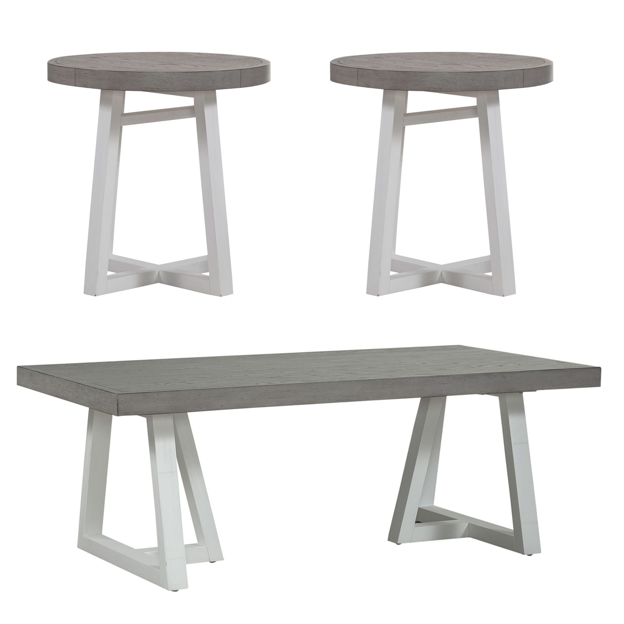 Palmetto Heights - 3 Piece Table Set (1 Cocktail 2 End Tables) - White