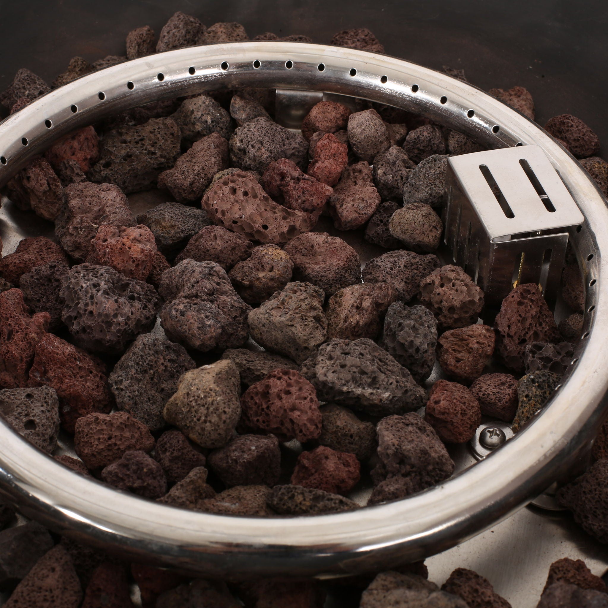 Rustic Style Outdoor Square Propane Fire Pit, 40,000 Btu