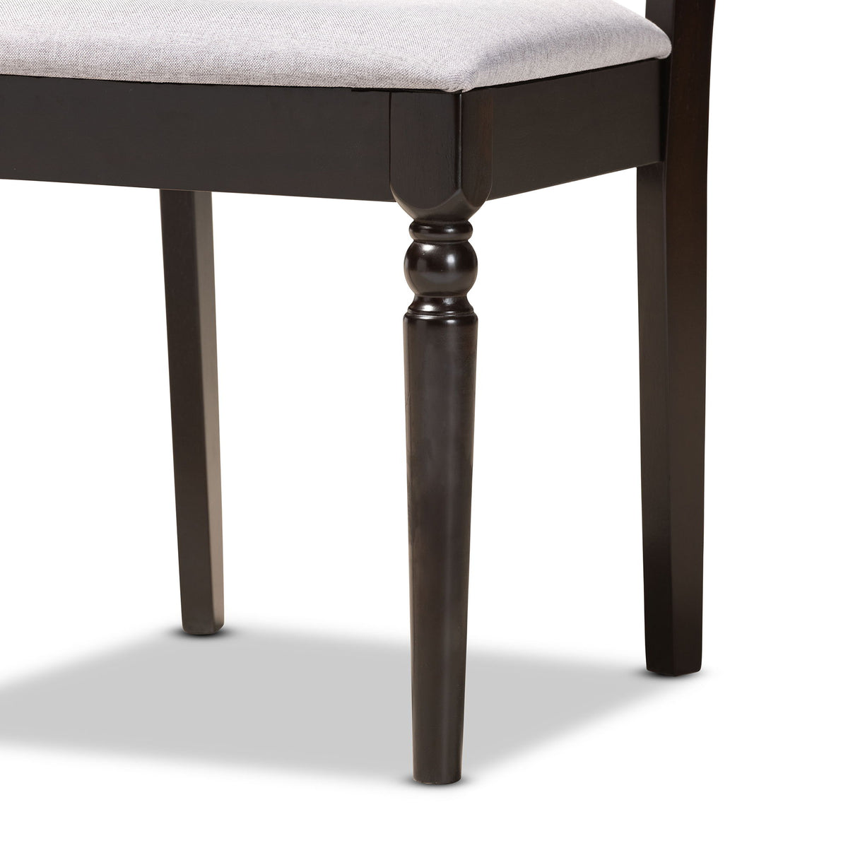 Alma Modern and Contemporary Grey Fabric Upholstered and Dark Brown Finished Wood 5-Piece Dining Set