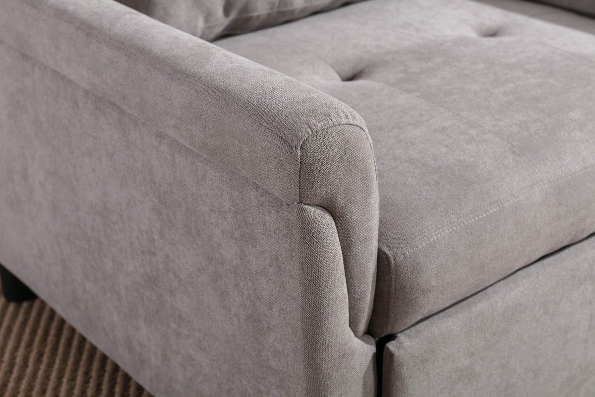 Hannah 35"W Gray Woven Convertible Armchair